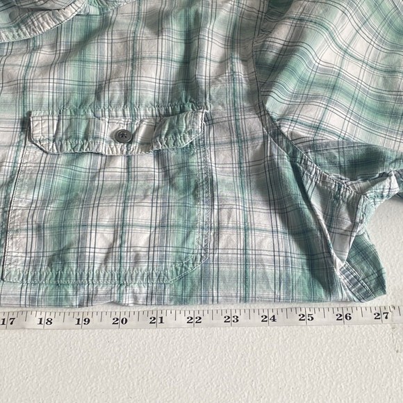 CROFT BARROW QUICK DRY Mens Green Plaid Fishing Short Sleeve Shirt Size XXL - Picture 8 of 9